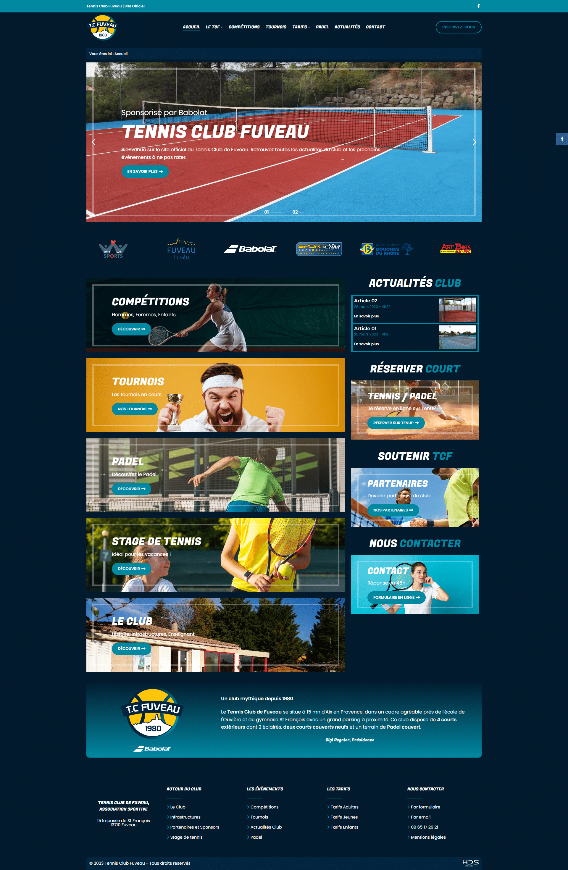 Template Site Vitrine Tennis Club Fuveau